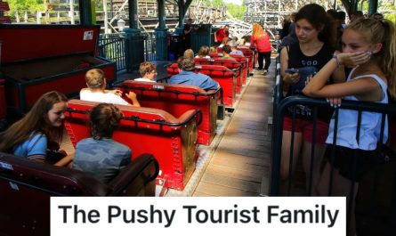 Rude Customer Pushing an Amusement Park Employee Leads to Unexpected Tumble and Termination