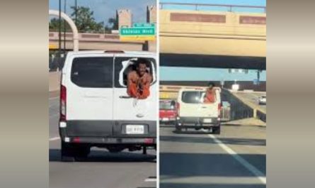 Viral TikTok Video Shows Oklahoma Inmate Hanging Out of Transport Van on I-40