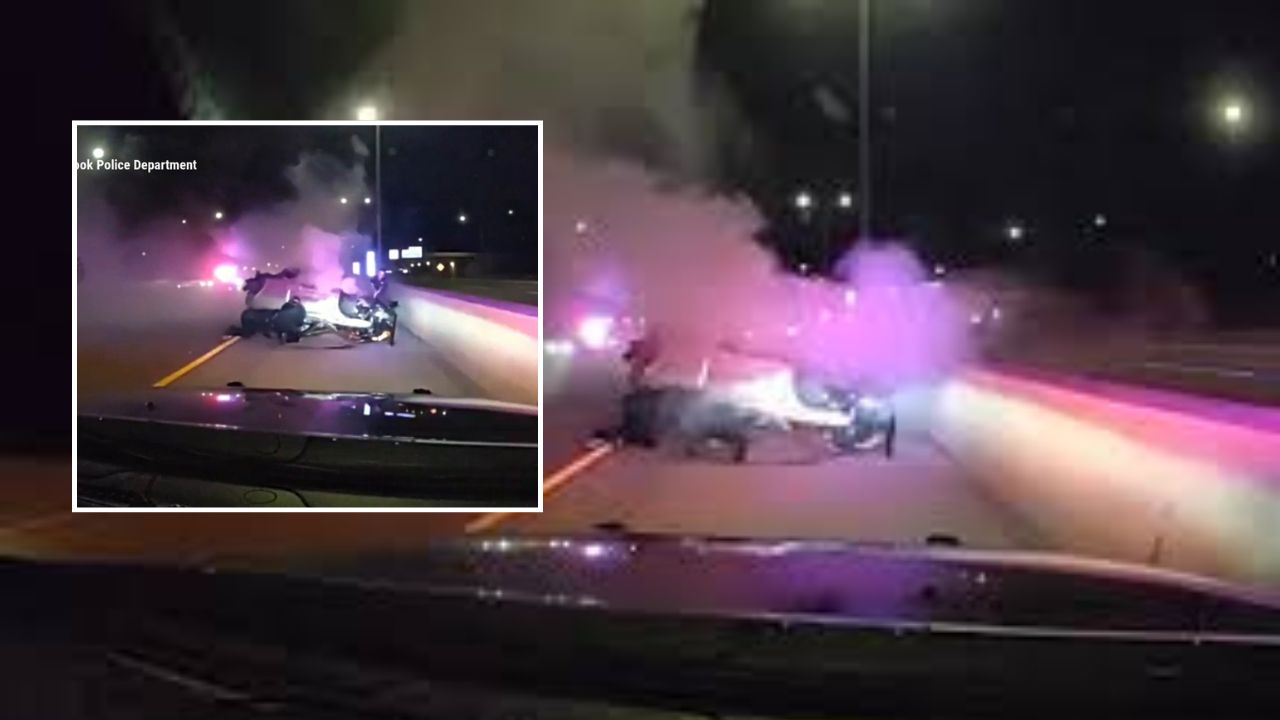 Illinois Officers Crawl Under Burning Car to Save Trapped Driver on I-88